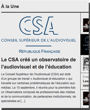 Observatoire audiovisuel et éducation - Extrait