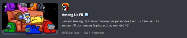 Screenshot d'un serveur Discord Among Us français