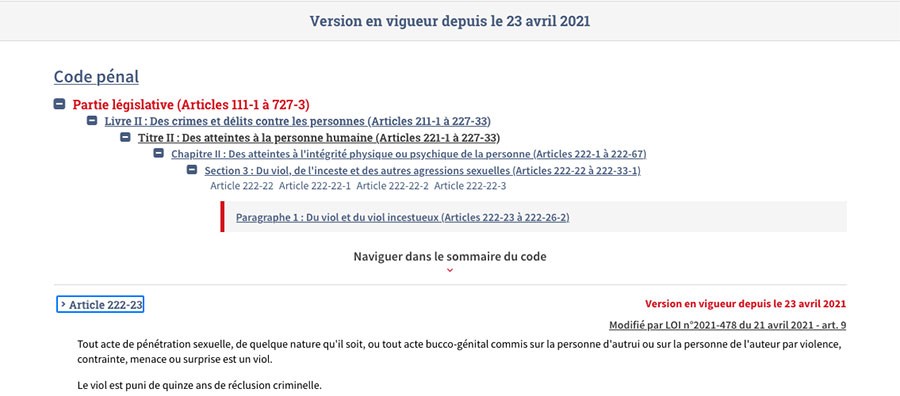 Les lacunes législatives françaises face au viol